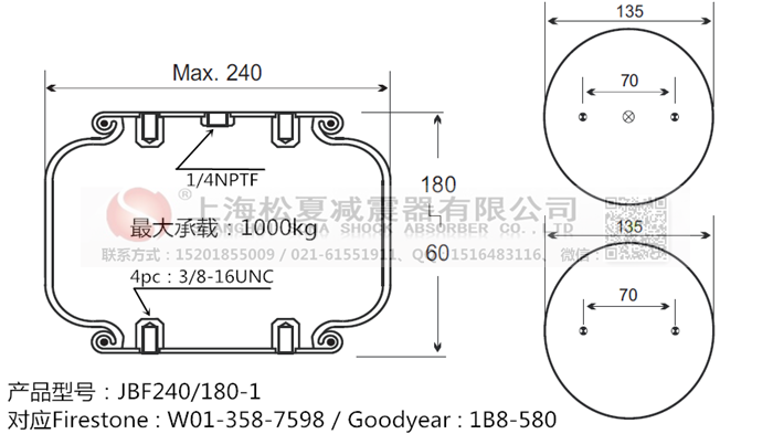 JBF240-180-1橡膠<a href='http://www.mayor-forum.cn/' target='_blank'><u>空氣彈簧</u></a>